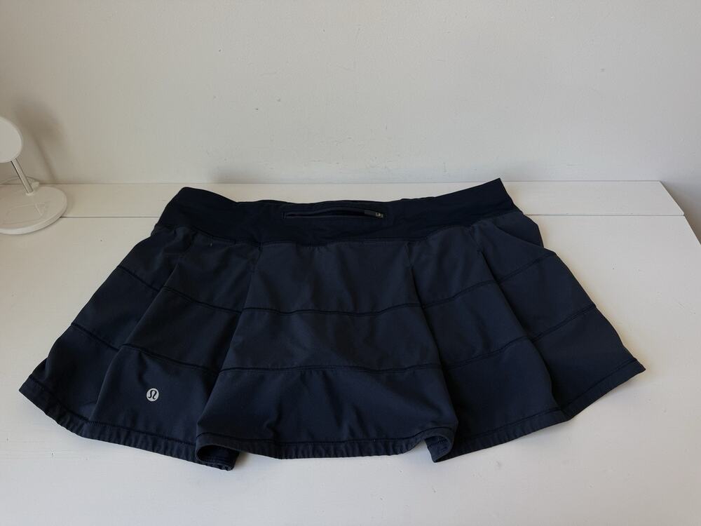 Lululemon Pace Rival Skirt Womens Size 14 Navy 12” Way Stretch